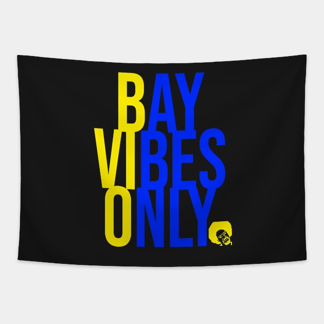 BAY VIBES ONLY - ROYAL & YELLOW Tapestry by CITYGIRLCREATES