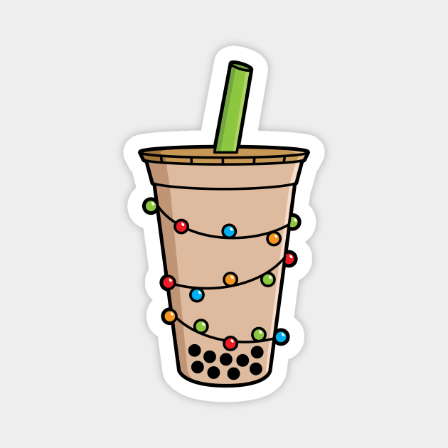 Bubble Tea - Christmas Holiday Boba Magnet by BobaTeaMe