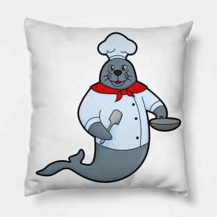 Seal as Cook with Pan & Spatula Pillow