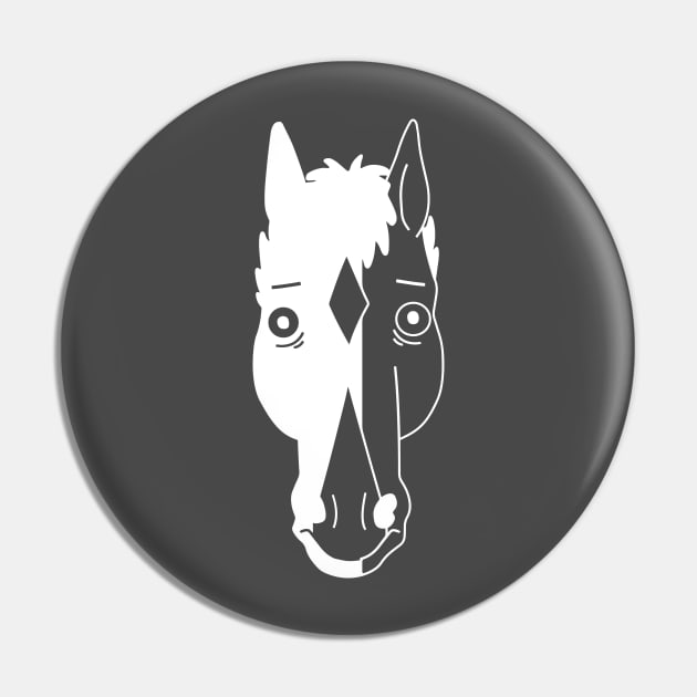 Bojack Horseman Face (white) Pin by GeleHaas
