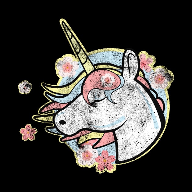 Vintage Kawaii Wind Blown Unicorn by theglaze