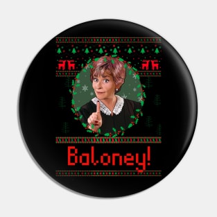 Judge Judy Ugly Christmas Sweater- Baloney Pin