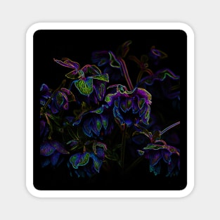 Black Panther Art - Flower Bouquet with Glowing Edges 17 Magnet