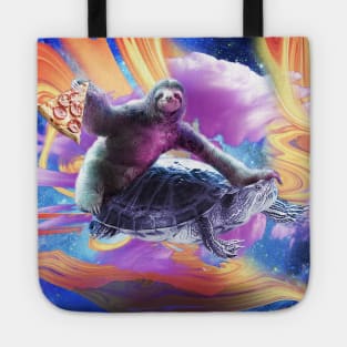 Trippy Space Sloth Turtle - Sloth Pizza Tote