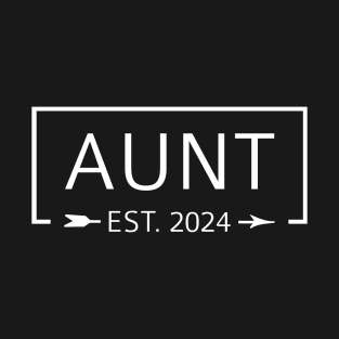 Aunt Est. 2024 Expect Baby 2024, Aunty 2024 New Aunt 2024 T-Shirt