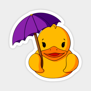 Rainy Day Umbrella Rubber Duck Magnet