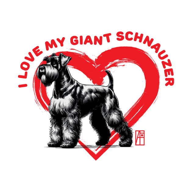 I Love My Giant Schnauzer - I Love my dog - Family dog by ArtProjectShop