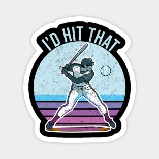 I'd hit that retro baseball lover design Magnet