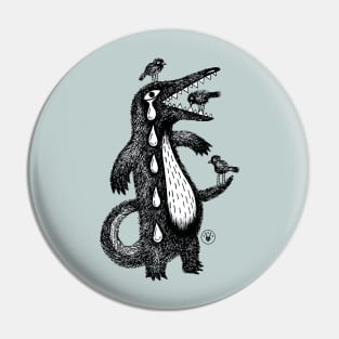 Cry crocodile tears (Black) Pin