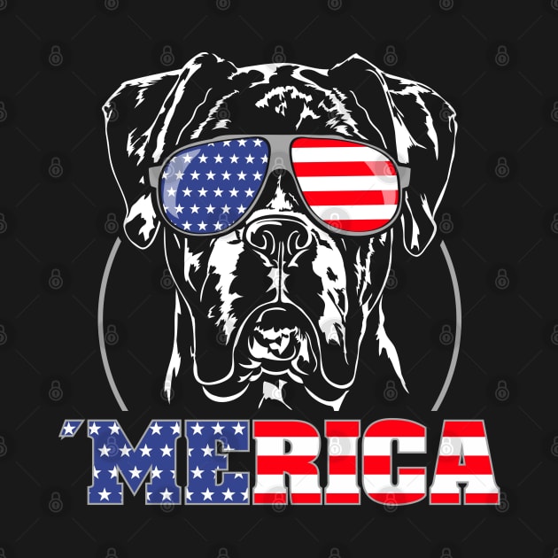 Proud Boxer Dog American Flag sunglasses by wilsigns