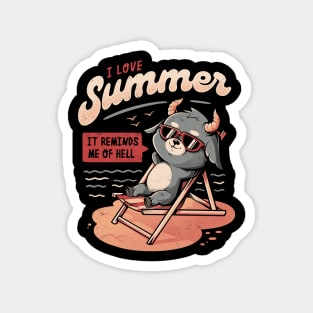 I Love Summer Hell - Cute Evil Creepy Baphomet Gift Magnet