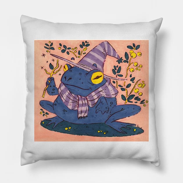 Frog witch Pillow by iisjah