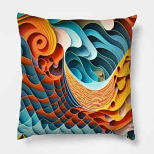 paper washi waves Pillow