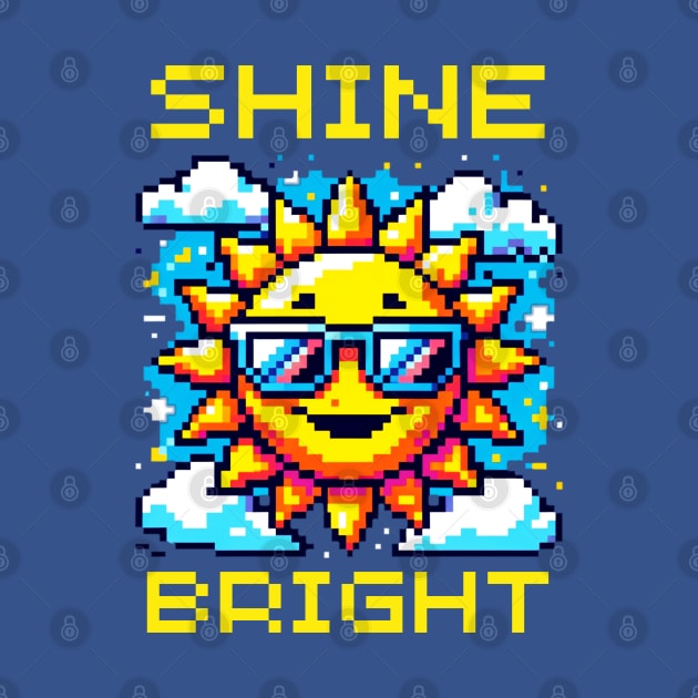 Pixel Sun Smile - Vibrant Retro Sunshine by Pixel Punkster