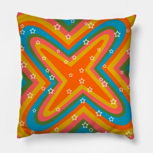 Retro Stars Vintage 70s Pillow