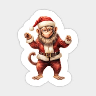 Santa Monkey Magnet