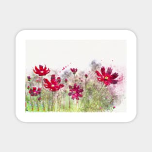 Red cosmos flowers Magnet