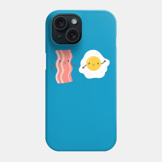 Cute and Kawaii Bacon and Eggs T-Shirt Phone Case by happinessinatee