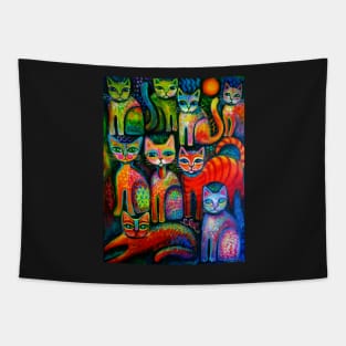 Colourful Kittens Tapestry