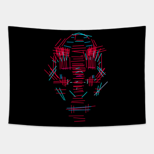 Digital Horror Face - Abstract Art Tapestry