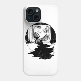 TV set (Black print) Phone Case