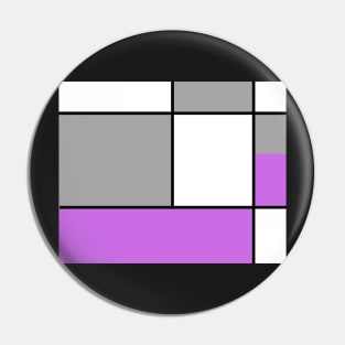 Squares and Rectangles  Purple , Grey, and White Pin