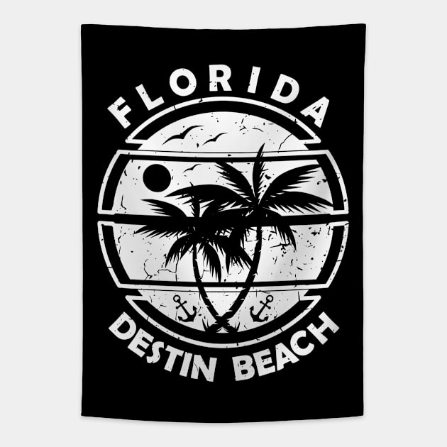 Destin Beach Florida, Tropical Palm Trees, Ship Anchor – Summer Tapestry by Jahmar Anderson