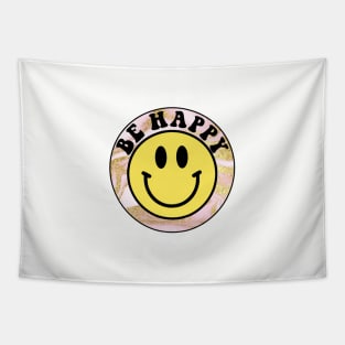 Be Happy Smiley Face Tapestry