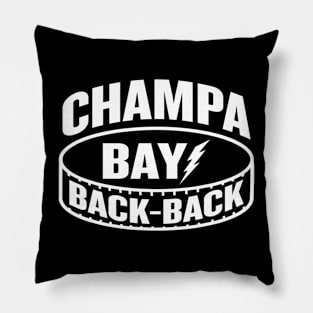 Champa Bay Back Back Hockey Champion Pillow