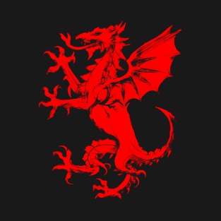 Welsh Cymru Dragon Red Ink T-Shirt