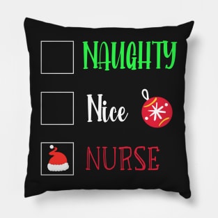 Naughty Nice Nurse / Cute Christmas Nurse Gift / Funny Santa Checklist Nurse Gift Pillow