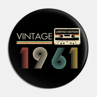 Vintage 1961 Limited Edition Cassette 63rd Birthday Pin