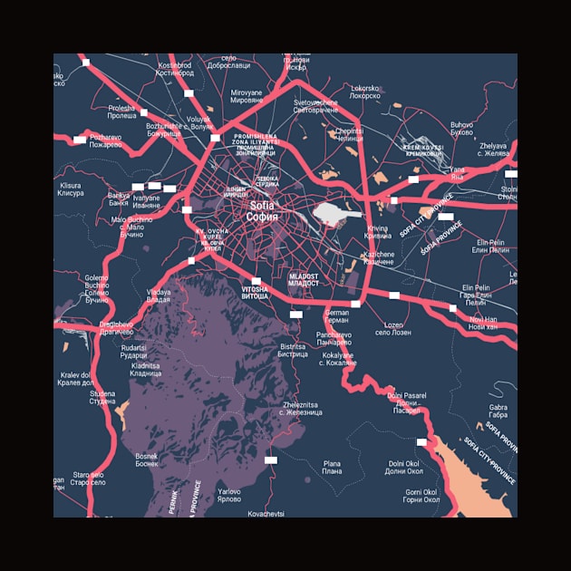 Sofia colour map by Mapmania