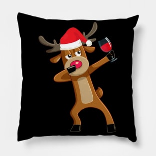 Rudolph The Red Nosed Reindeer Funny Wine Lover Family Christmas Gift Pillow