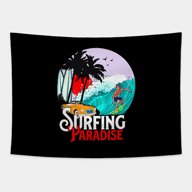 Surfing Paradise Tapestry by 99% Match