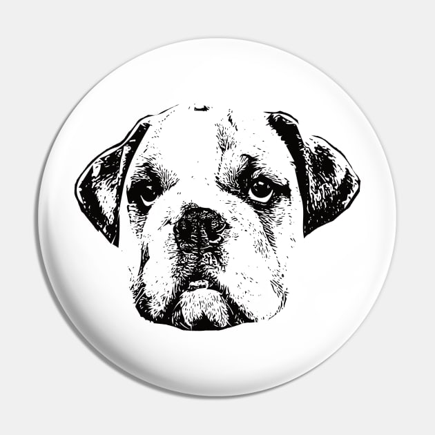 Bulldog Face Design - A Bulldog Christmas Gift Pin by DoggyStyles