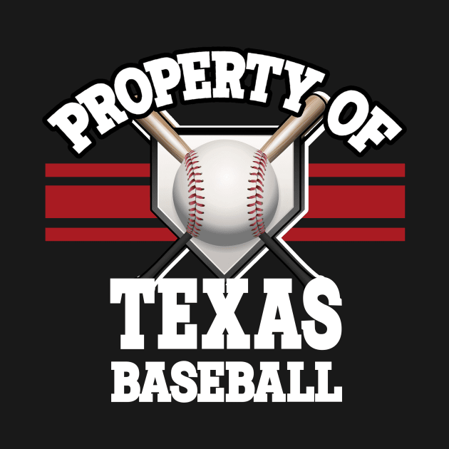 Proud Name Texas Graphic Property Vintage Baseball by QuickMart