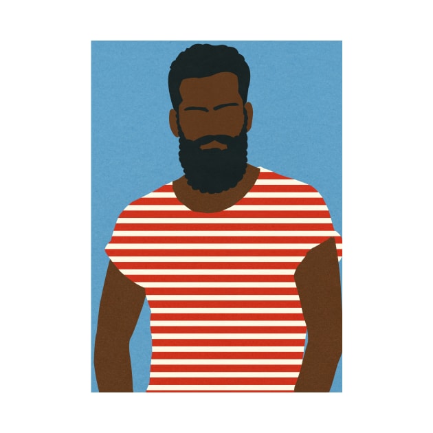 Man With Striped Shirt by Rosi Feist