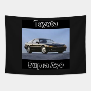 Toyota Supra A70 - Black and White Design Tapestry