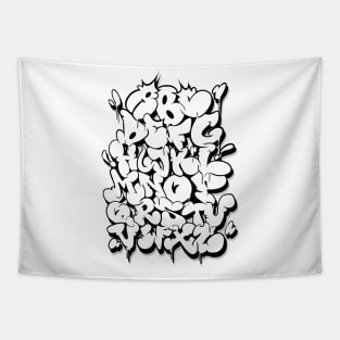 Graffiti ABC - Alphapet Series #2 - Bubbles - white Tapestry