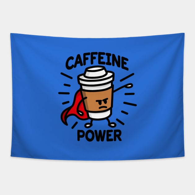 Caffeine power superhero coffee lovers cartoon Tapestry by LaundryFactory