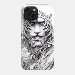 Tiger Animal Wild Nature Illustration Line Epic Illustration Line Art Phone Case