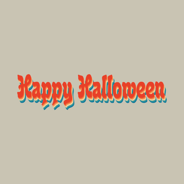 retro vintage happy halloween tpography by fokaction