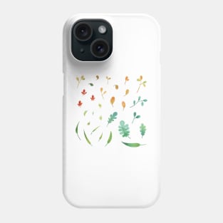 Watercolor leaves pack set Phone Case