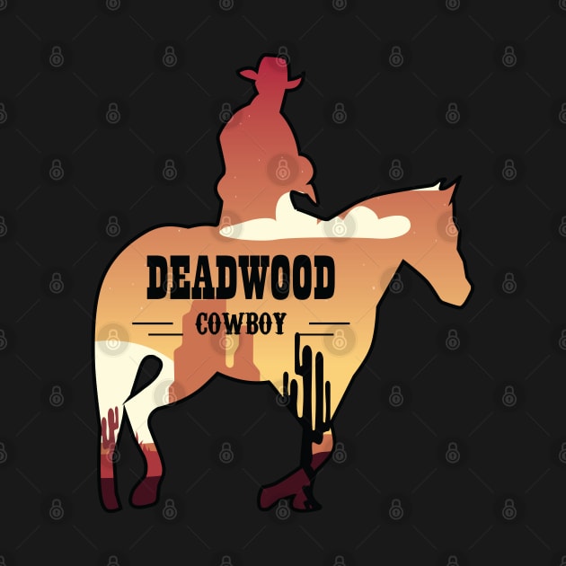 Cowboy silhouette of deadwood south dakota by Donut lover