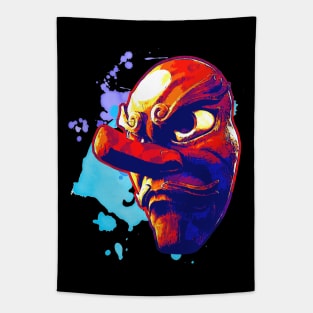 Tengu Mask Splash Tapestry