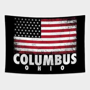 4th of July Gift For Men Women Columbus Ohio American Flag Tapestry