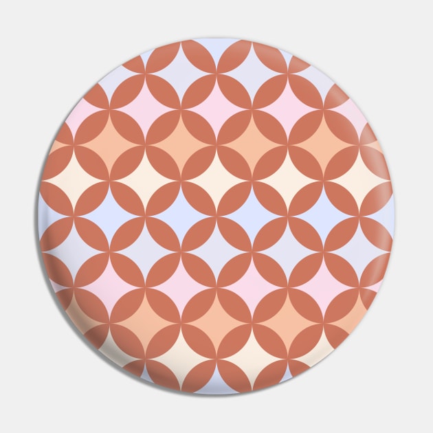 Geometric Pattern: Circle Nested: Terracotta Pin by Red Wolf