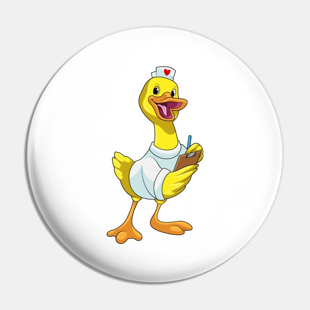 Duck as Nurse with Heart Pin by Markus Schnabel