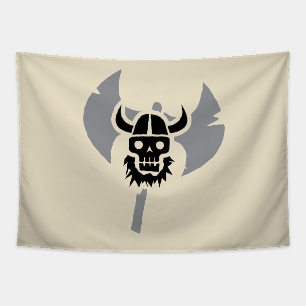 Just a Viking Skull Black Tapestry by Dmytro